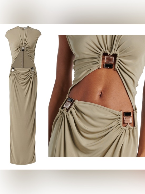 Christopher Esber Dresses & Skirts - New Christopher Esber Duo Bezel Quartz Jersey Maxi Dress In Sage Green